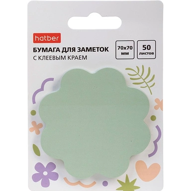 Бумага для заметок -Flower- 70х70мм 50л с клеевым краем фигурная 090340