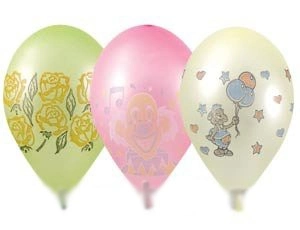 Шар 9 неон ассорти с рис. 100шт / цена за упак/