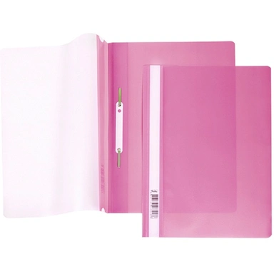 Папка-скоросшиватель А4ф 140/180мкм Розовая Пластиковая прозрачный верх 039971