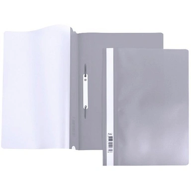 Папка-скоросшиватель А4ф 140/180мкм Серая Пластиковая прозрачный верх 039969