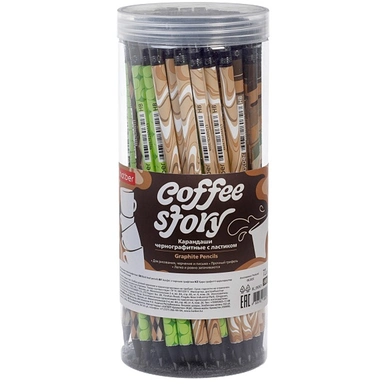 Карандаш ч/гр Coffee Story HB с ластиком 092621