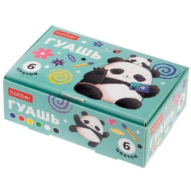 Гуашь 6цв Плюшевые панды 10 мл. 087985