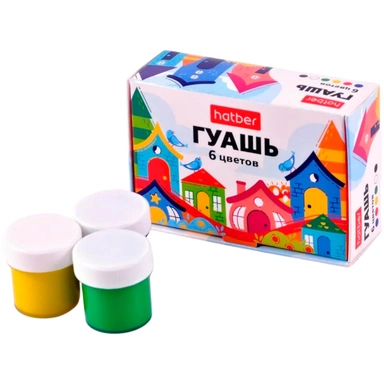 Гуашь 6цв Домики 10 мл. 087651