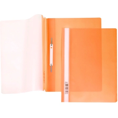 Папка-скоросшиватель А4ф 140/180мкм Оранжевая Пластиковая прозрачный верх 039972