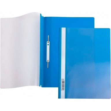 Папка-скоросшиватель А4ф 140/180мкм Синяя Пластиковая прозрачный верх 039960