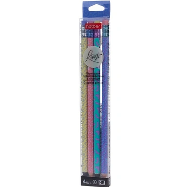 Набор карандашей ч/гр Darwin 4шт. HB с ластиком 093399