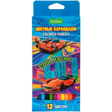 Карандаши цветные 12 цв. ECO COOL RACING 090018