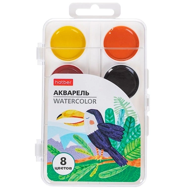 Акварель 8цв COLORA медовые полусухие без кисти Aq_083599 Hatber