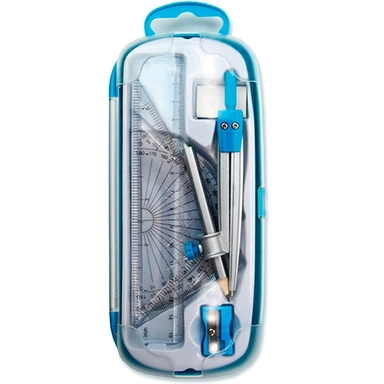 Набор чертежный 7 пр. в пенале с  козьей ножкой Синяя С3331-01