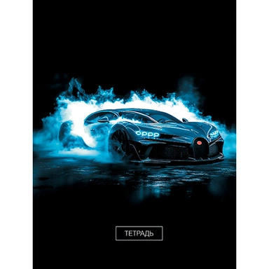 Тетрадь 96 л. клетка Авто на черном С2277-53