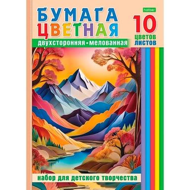 Бумага цвет 10л 10цв Цветные горы мелов. двухсторонняя 088663