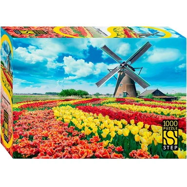 Пазл 1000 Мельница в тюльпанах 79822 Степ /12/