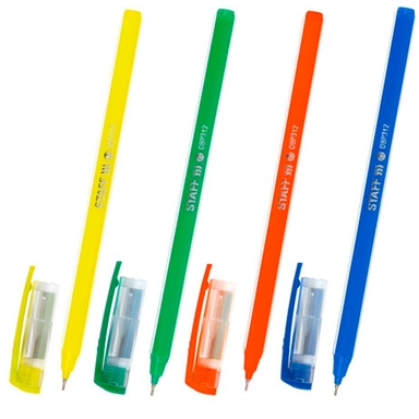 Ручка шариковая синяя масляная STAFF Basic OBP-312 143012 СТОК