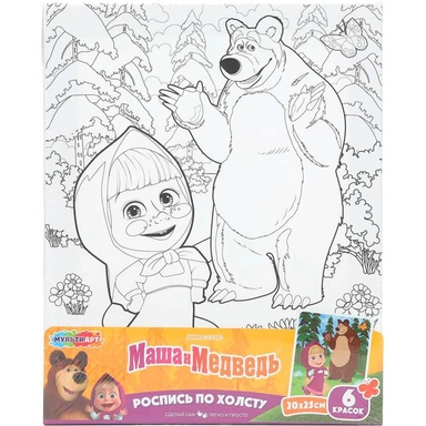 Набор для творчества Холст для росписи 20*25 Маша и Медведь МУЛЬТИ АРТ CANV20X25-127192