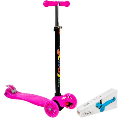 Самокат складной трехколесный ,Розовый от 6 лет