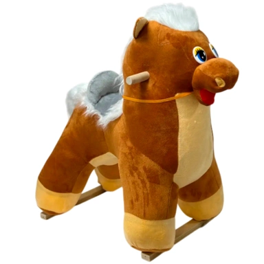 Качалка Конь средний музыкальная коричневый 98071005