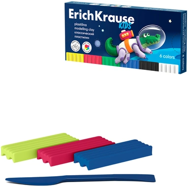 Пластилин 6цв со стеком Kids Space Animals 61330 /Erich Krause/.