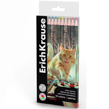 Карандаши цвет. 12 цв. Big City Cats 62934 ErichKrause