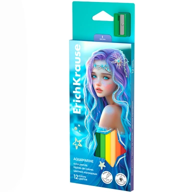 Карандаши цвет. 12 цв. Aquamarine с точилкой 65024 ErichKrause
