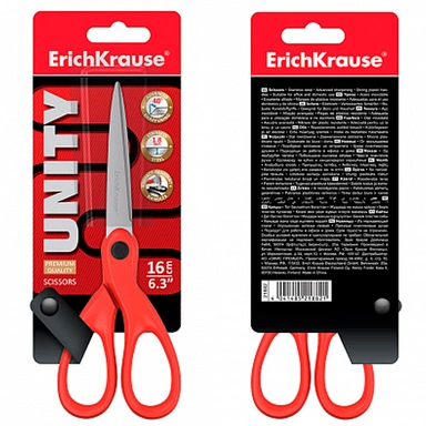 Ножницы 16 см Unity красный 21882 ErichKrause
