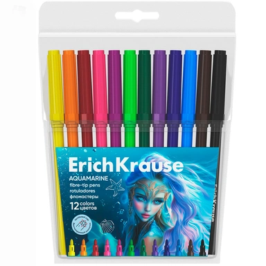 Фломастеры 12 цв. Aquamarine 65184 Erichkrause