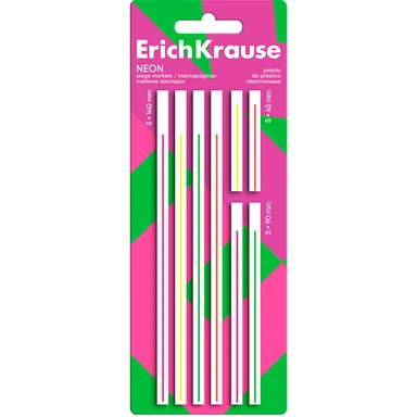 Клейкие закладки пластиковые Neon 160 листов, 4 цвета 63668 ErichKrause
