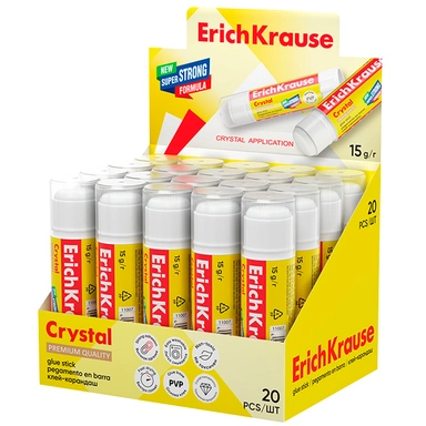 Клей-карандаш 15 гр. Crystal ассорти 11007 /Erich Krause/