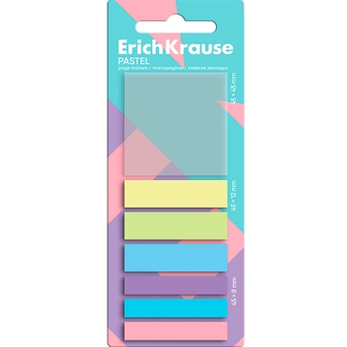 Клейкие закладки пластиковые Pastel, 140 л 7 цв 63164 ErichKrause