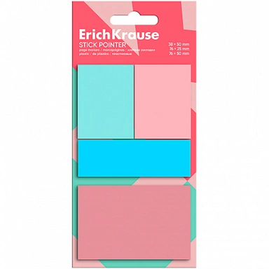 Клейкие закладки пластиковые Stick Pointer 80л. 4цв. 63665 ErichKrause