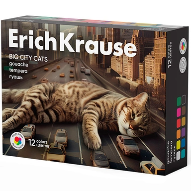 Гуашь 12 цв. по 20 мл Big City Cats 62982 /Erich Krause/