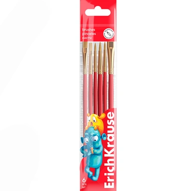 Набор кистей синтетика 6 шт. Jolly Friends 62939 ErichKrause