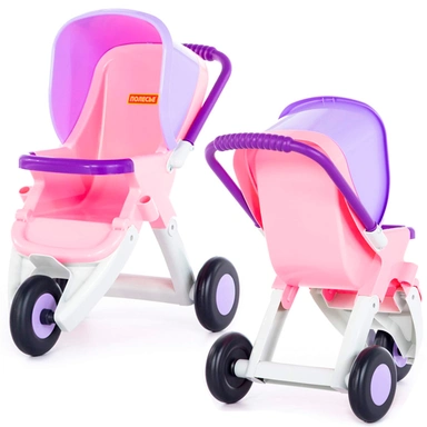 Коляска для кукол прогулочная Anita трёхколёсная розовая в пакете для ребенка от 3 лет