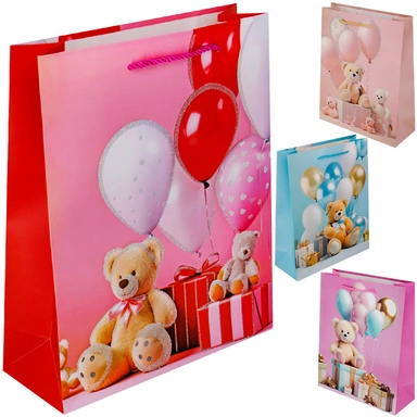 Пакет 26*32*10 см Мишка с подарками FG250926307D