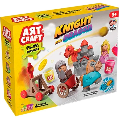 Набор для творчества Набор для лепки Рыцари и драконы, тесто 4х56г 03848 AЯT CRAFT