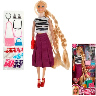 Кукла Карапуз 66001-SET14-S-BB София 29 см руки и ноги сгиб., акс