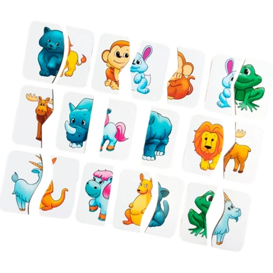 Деревянные Картинки половинки ЛАЙТ Зверушки 03027