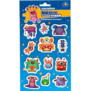 Наклейки Умка 4680107916044 Мягкие многораз. наклейки 137х247мм Монстрики
