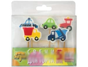 Свечи для торта на пиках Авто 5шт.1502-0843