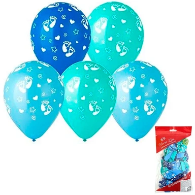 Шар 12 станд/фэшн Пяточки Мальчик/Э 25 шт 1103-2432 /цена за упак/