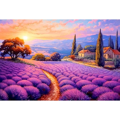 Набор для творчества Алмазная мозаика 30х40 см квадратная Закат над Провансом НД-0476