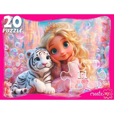 Пазл 20 Фигурные. Принцесса и тигренок Ф20-3171
