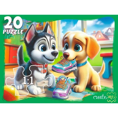 Пазл 20 Фигурные. Озорные щенки Ф20-3169