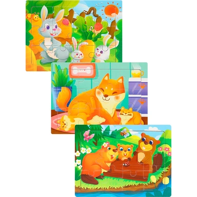 Деревянная Пазл-рамка 14,5x10,8 см 3 шт. ИД-0219