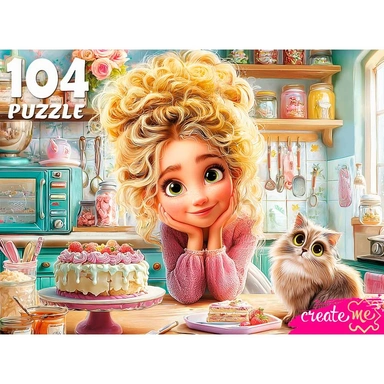 Пазл 104 Девочка с тортом П104-2874