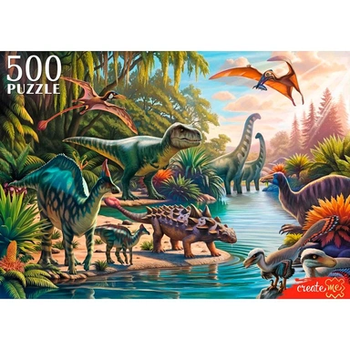 Пазл 500 Яркие динозавры Ф500-3465