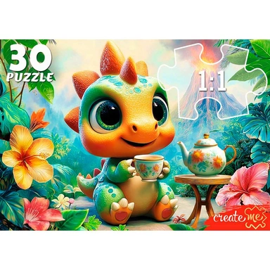 Пазл 30 Динозаврик с чаем ПУ30-3178