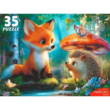 Пазл 35 Лиса и ежик Ф35-3424