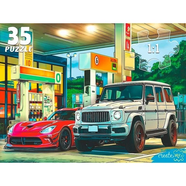 Пазл 35 Автомобили на заправке Ф35-3422