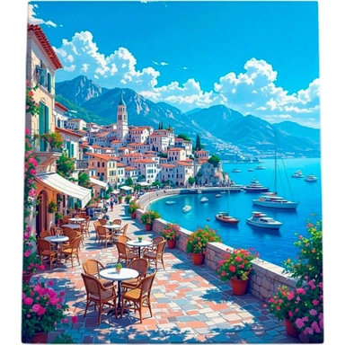 Набор для творчества Алмазная мозаика 40х50 см Кафе на набережной НД-1411