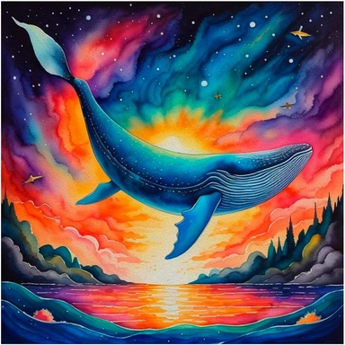 Набор для творчества Алмазная мозаика 20х30 см Космический кит НД-0987